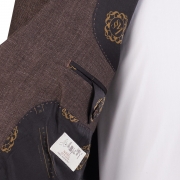 Dark Brown Double Breasted 2-piece Linen Suit