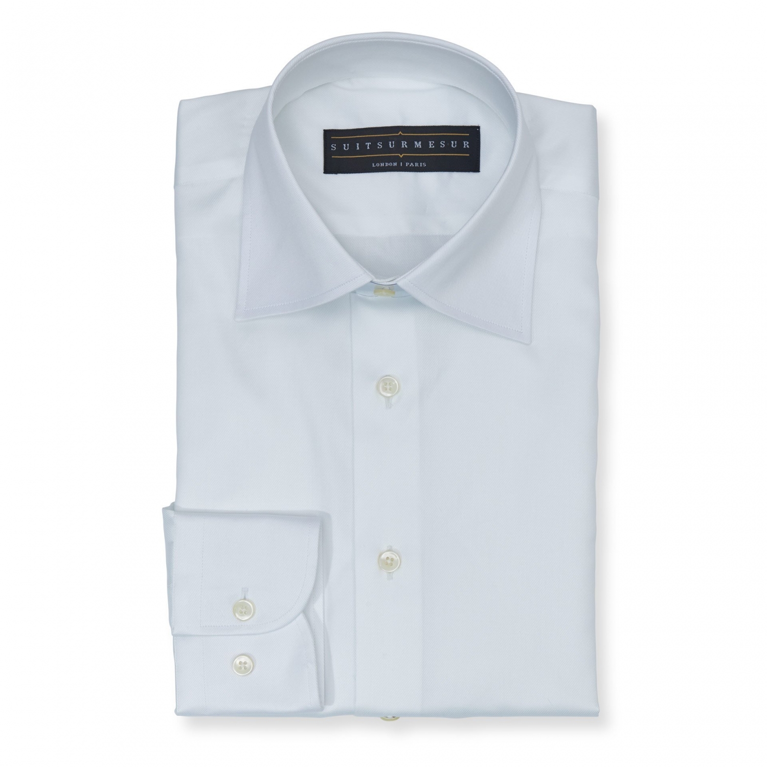 Solid white (half Italian collar) Oxford shirt - 100% cotton Albini 1876 fabric