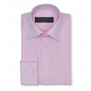 Solid Birdseye light pink (half Italian collar) classic shirt - 100% cotton Soktas fabric