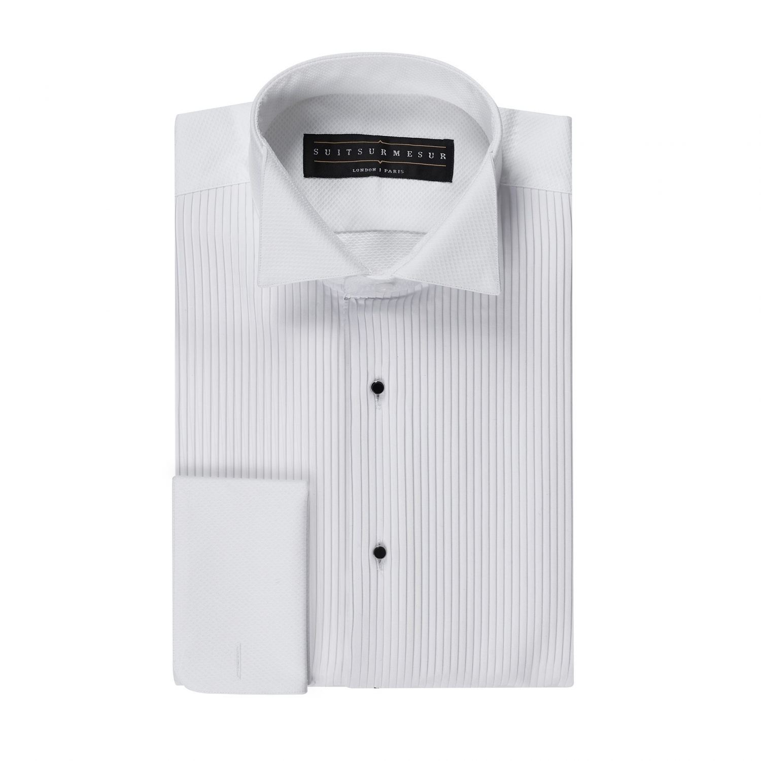 White birdseye (black tie tuxedo) shirt – 100% cotton