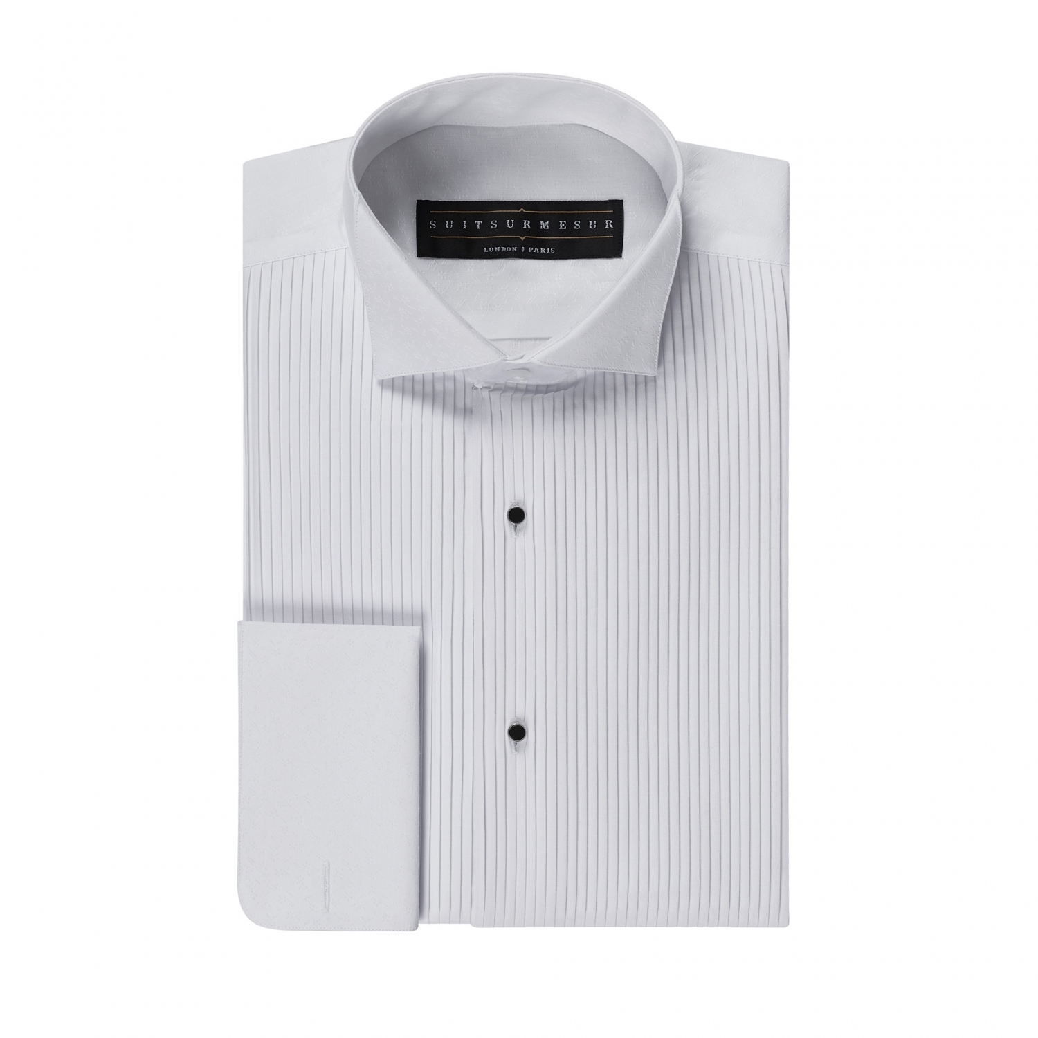 White floral (black tie tuxedo) shirt – 100% cotton