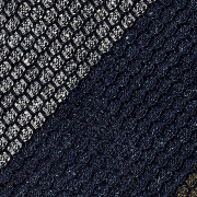 cravate rayée en grenadine de soie donegal – grise / bleu marine / kaki